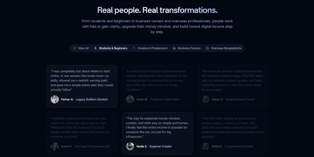 Consultant portfolio additional view