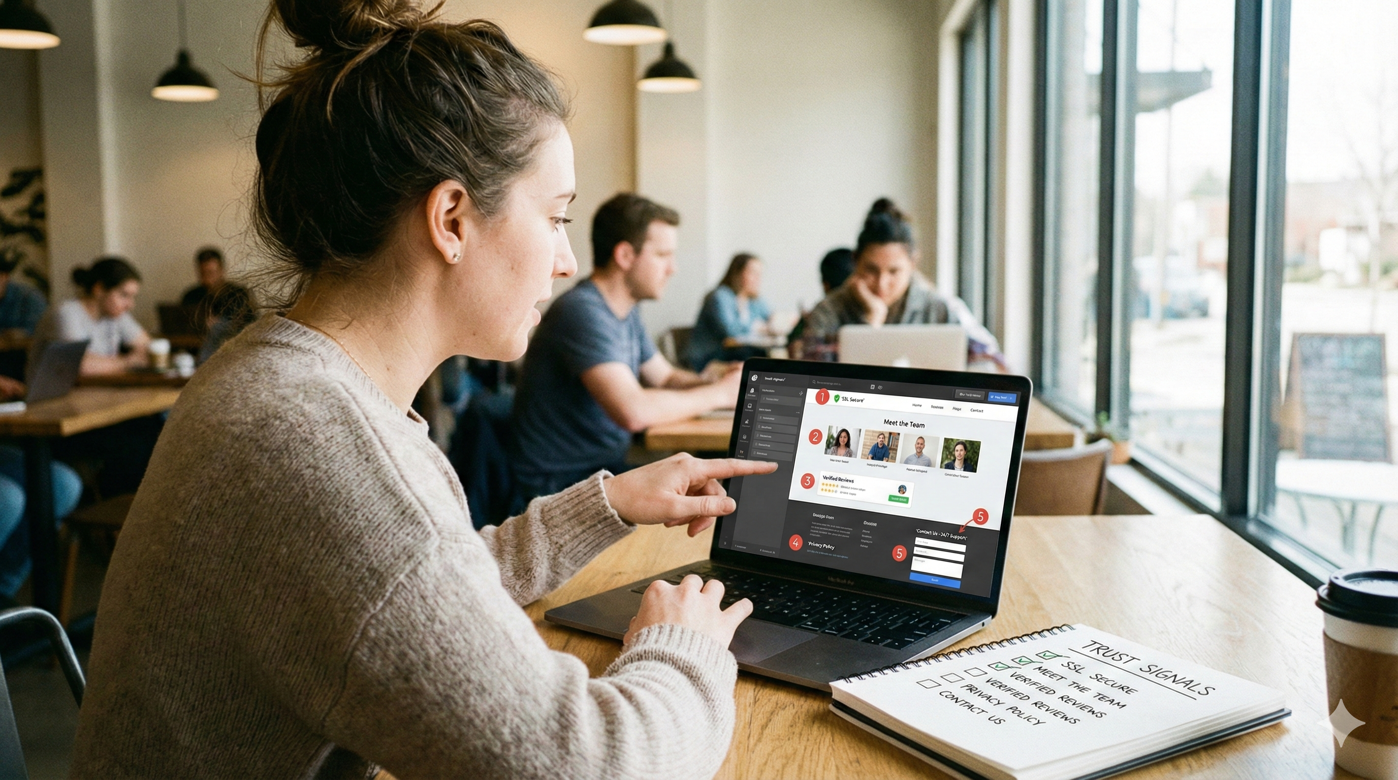 Website trust details visual